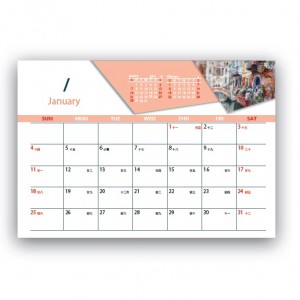 Calendrier de bureau en forme de triangle