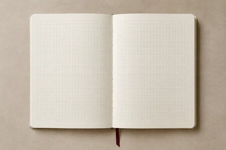 Grid notebook pages with squared reference lines, suited to tables and mixed text and diagrams