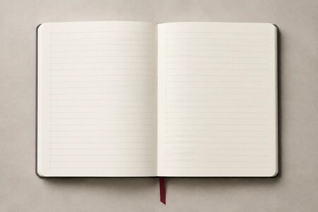Lined notebook pages with evenly spaced horizontal rules, suited to meeting notes and long-form writing