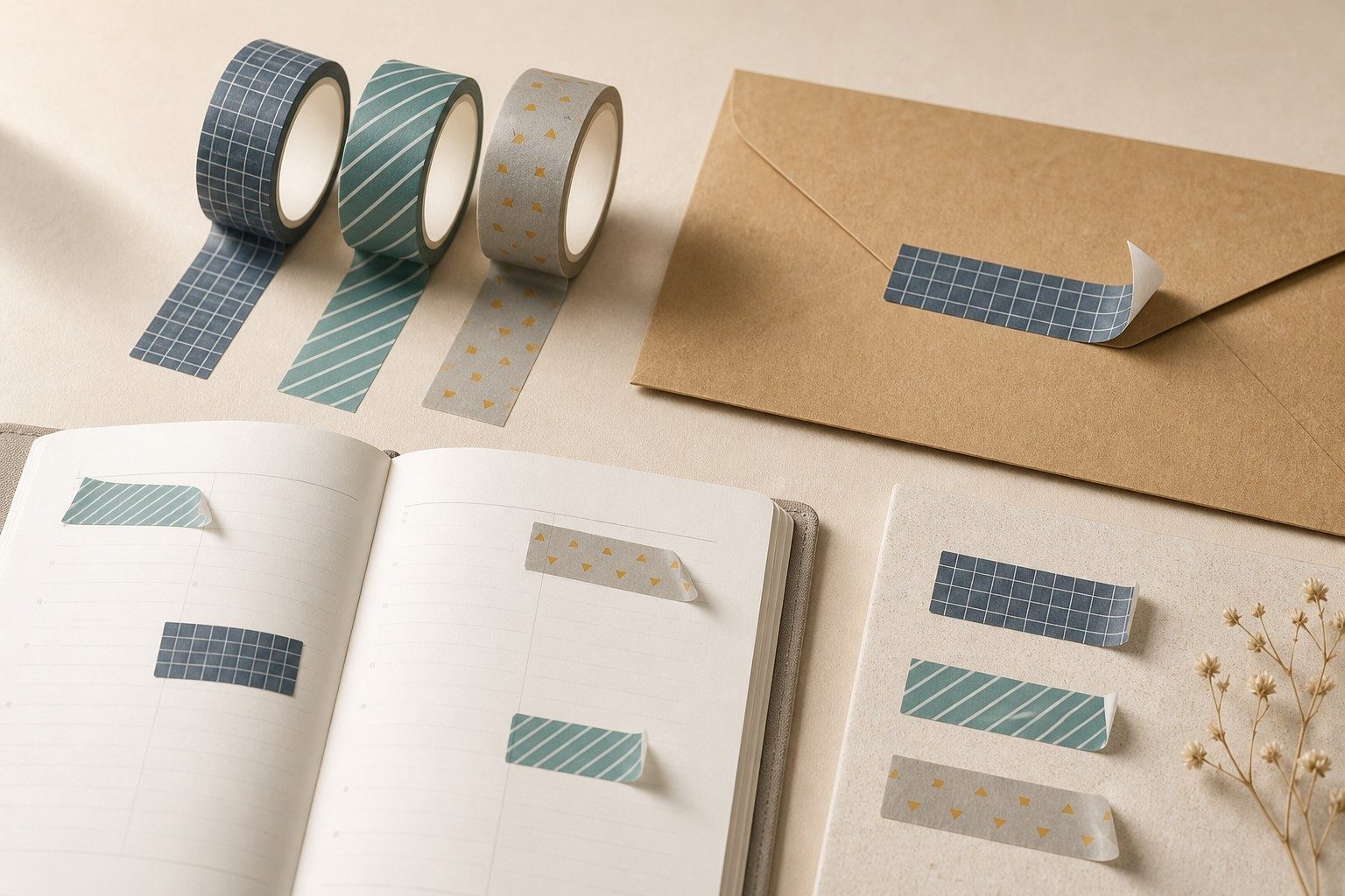 PUNDY fita adesiva washi personalizada usada para rótulos de planejadores e fechamento de pacotes de papel